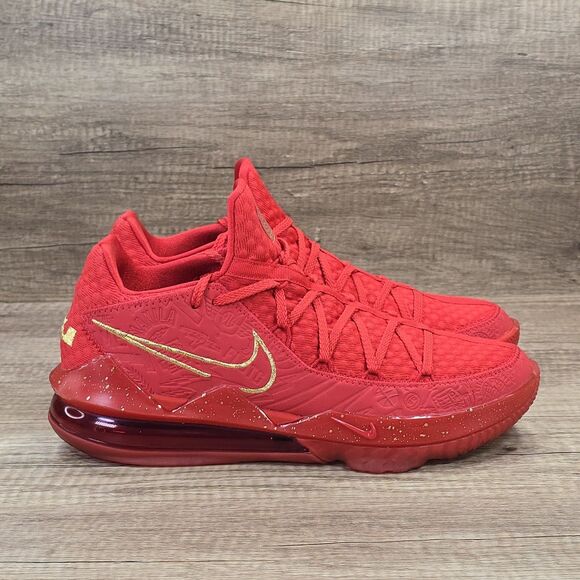 Nike LeBron 17 Low Titan Men's Size 10 Red Gold Sneakers (CD5008-600) - Picture 1 of 9